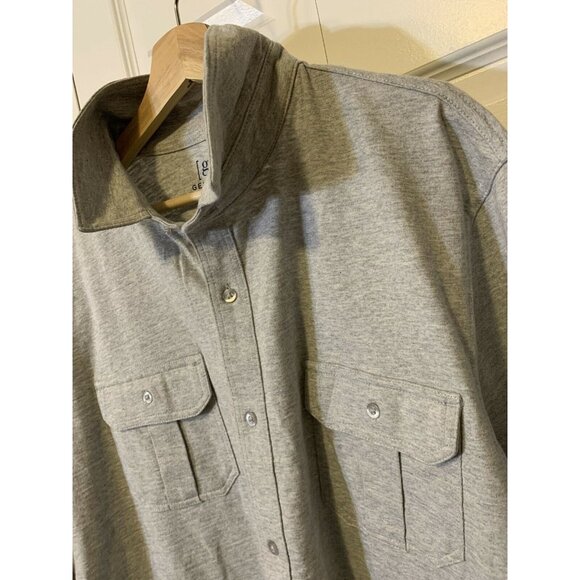 New George Men's Sz XL 46-48 Gray button‎ up shirt short sleeve NWT - Picture 1 of 8